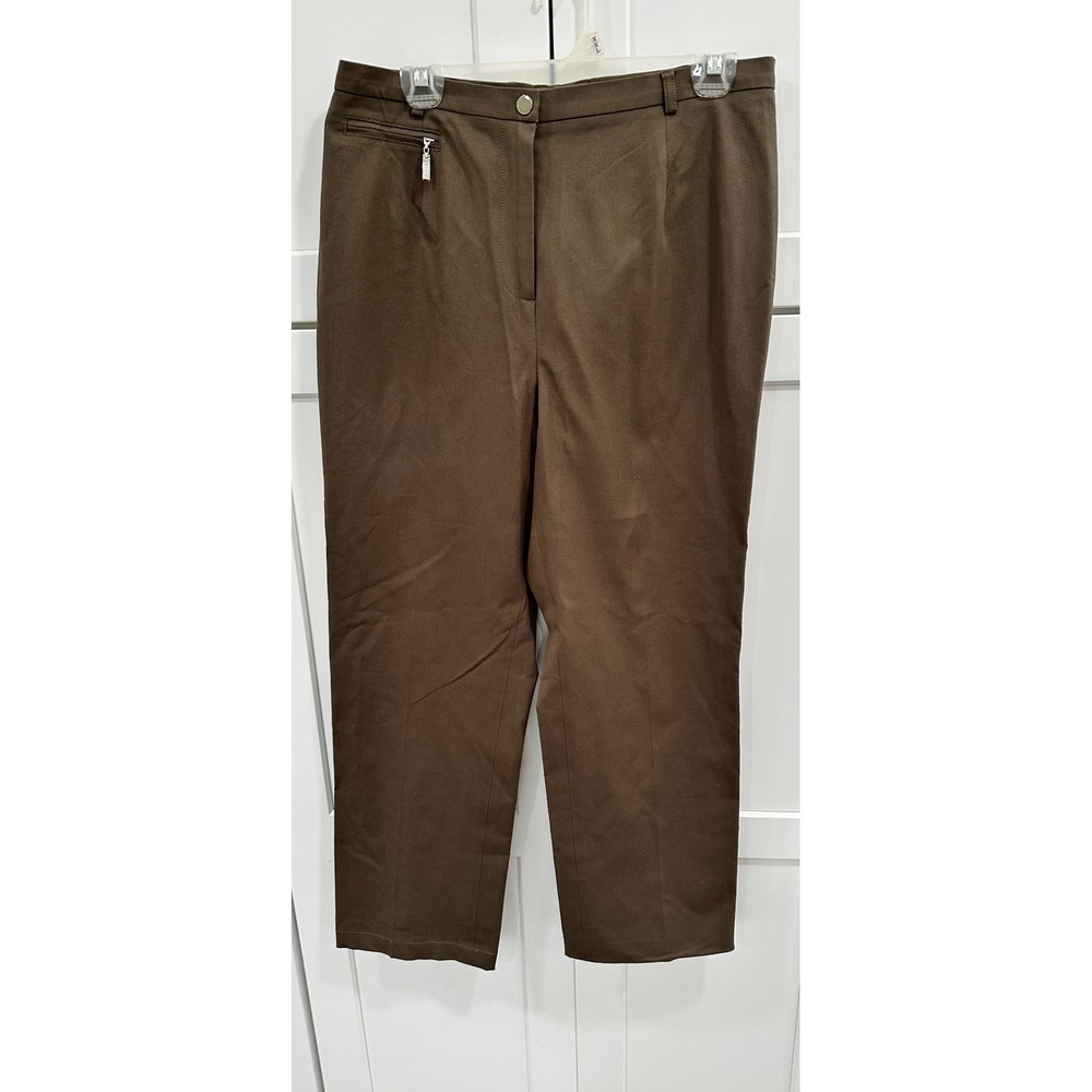 Doncaster Olive Pants Career Casual Comfort Stretch Size 12